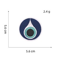 Nouvelles Écussons Brodés Thermocollants en Forme de Cœur Rond Bleu et d'Œil de Diable pour Vêtements - Prix de Gros