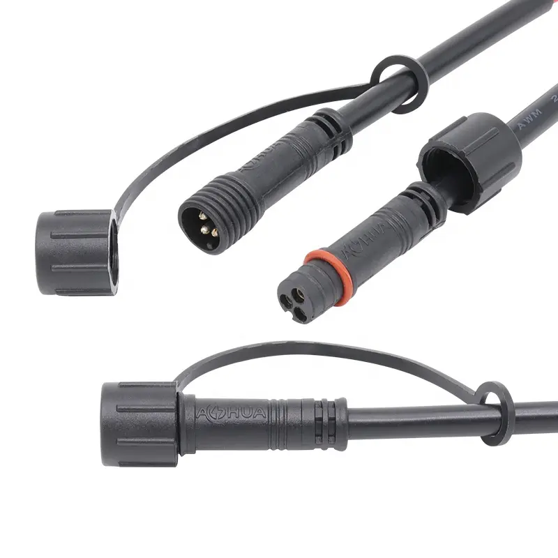 Electrical Bike 2 Pin M10 PVC Molded IP65 Waterproof Extension Cable Connector For Sensor