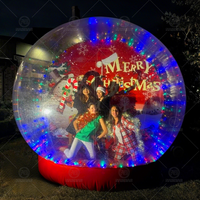 Globe à neige gonflable grandeur nature, cabine photo, sphère transparente en PVC, toile de fond pour Halloween et Noël, décoration de fête