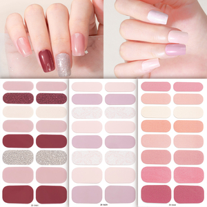 16 autocollants pour ongles en plastique imperméables, rose, violet, rouge, pailletés, dégradés, colorés, pelables, effet <span class=keywords><strong>macaron</strong></span>, <span class=keywords><strong>mini</strong></span> autocollants pour ongles - Product Image 6
