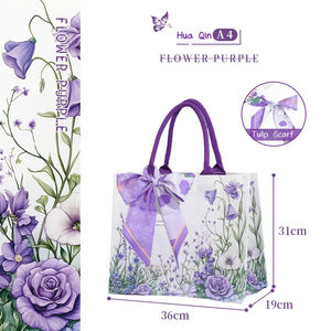 Sac de courses <span class=keywords><strong>en</strong></span> toile élégant avec logo personnalisé, motif <span class=keywords><strong>lavande</strong></span> et rose violette, <span class=keywords><strong>pour</strong></span> promotion d'entreprise et publicité <span class=keywords><strong>en</strong></span> supermarché - Product Image 5