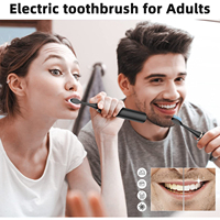 Ipx7 adulte minuterie nettoyage buccal blanchiment des dents brosse à dents à poils souples sonique brosse à dents électrique