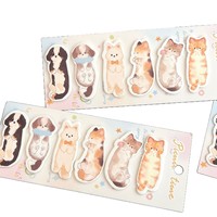 Autocollants mémo mignons, autocollants index chat mignon, autocollants notes dessin animé, autocollants messages étudiants, autocollants réutilisables