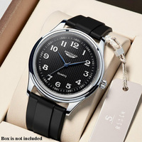 Montre à quartz pour homme BINLIHUAN, boîtier en alliage, bracelet en silicone, verre minéral, étanche 3 BAR, cadran à aiguilles de 40 mm, épaisseur 9 mm