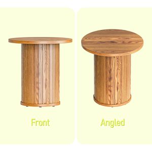 Medieval style wooden side <b>table</b>, small apartment wooden side <b>table</b>, modern minimalist style solid wood round coffee <b>table</b> - Product Image 4