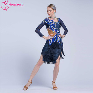 L-17198 Kid vestido de actuaciones de baile latino adulto, vestido de borla de rumba de <span class=keywords><strong>toro</strong></span> de baile de manga larga - Product Image 4