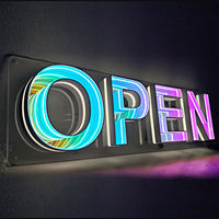 Enseigne publicitaire LED 3D en lettres lumineuses avec effet miroir infini, enseigne en lettres néon acryliques lumineuses personnalisées, panneau RGB, logo d'entreprise, boutique