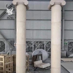 Xây dựng xây dựng đá trụ cột giá rẻ màu be đá cẩm thạch travertine đá Roman cột - Product Image 6