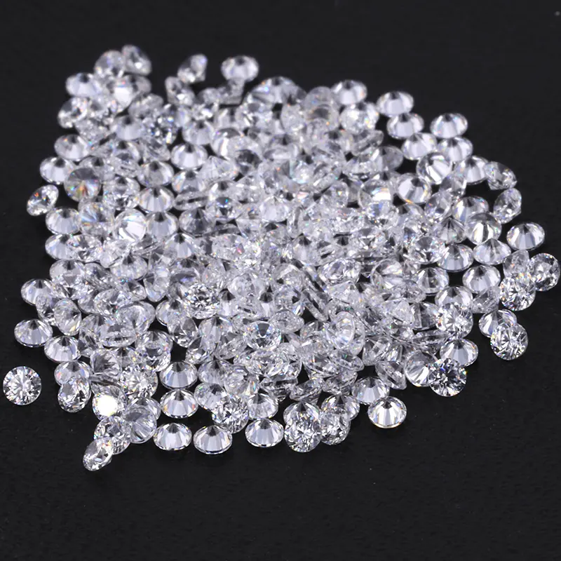 Starsgem wholesale round colored cz stone white color gemstone loose 0.7mm~3.0mm cubic zirconia