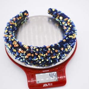 Fascinator Thick Wide <strong>Padded</strong> Girl Hairbands Paillette Winter <strong>Headband</strong> Women Crystal <strong>Headbands</strong> Wholesale - Product Image 5