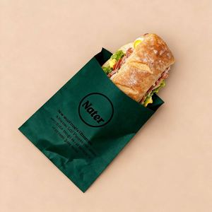 Sacs d'emballage en papier kraft imperméables et résistants à la graisse, de qualité alimentaire et écologiques, avec logo personnalisé - Product Image 2