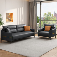 Ensemble de canapé-lit extensible en cuir PU moderne avec table basse pour usage commercial dans les bureaux, les salons, les hôtels, les écoles et les hôpitaux