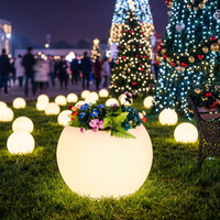 Pot de fleurs en forme de boule LED, lumière décorative pour pelouse extérieure, ornement de Noël, œuf de Pâques, IP54, étanche, à intensité variable, lumineux