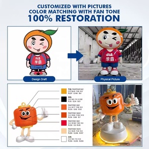 Decorazione <span class=keywords><strong>di</strong></span> arte della casa con motivo dipinto Sculture Decorative a tema colorato affascinante mascotte figurina in resina animale cartone animato - Product Image 4