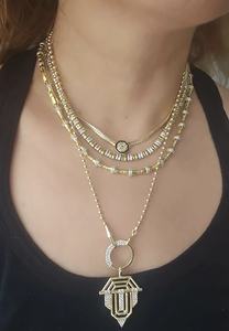 Nuevo y Popular Collar y Pendientes de Turquía, Acero Inoxidable, Oro, Circonita, Piedras Preciosas, Collar con Diamantes - Product Image 2