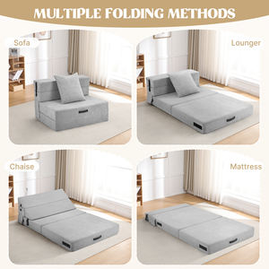 Canapé-lit carré pliable multifonctionnel confortable 4-en-1, convertible, gain de place, meubles pour l'école et le salon - Product Image 3