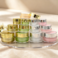Pot cosmétique rond en acrylique or, vert, rose, blanc, violet de 5g, 10g, 15g, 20g, 30g, 50g avec couvercle à vis pour crème de soin