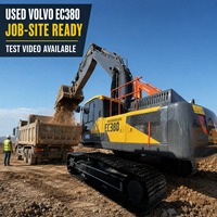 Excavatrice sur chenilles Volvo EC380 d'occasion, 38 tonnes, moteur d'origine, machine de terrassement lourde d'occasion