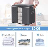 Grands sacs de rangement carrés pliables en tissu non tissé, épais et respirants, avec fermeture éclair, pour vêtements et sous-vêtements de lit