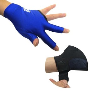 Alta calidad IBS mano izquierda abierta 3 dedos guantes de billar guantes de taco de billar Unisex Fitness deportes accesorios de billar - Product Image 3