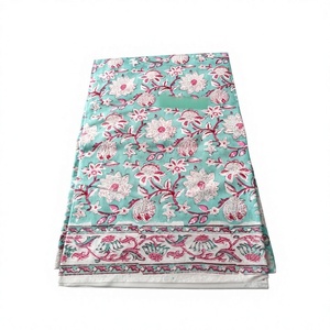Hand Block Printed 100% Cotton Organic Woven Floral <b>Medium</b> Weight Cotton Printed <b>Fabric</b> Yards Women Dress <b>Fabric</b> - Product Image 1
