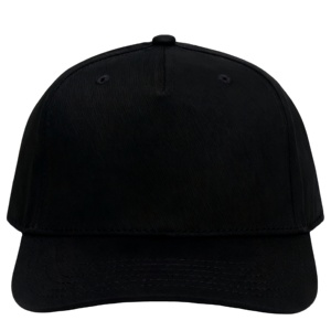 Casquette de baseball unisexe en coton satiné noir de haute qualité, 5 panneaux, broderie, en velours côtelé, avec ouverture pour queue de cheval, style camionneur, avec logo personnalisé, Gorra - Product Image 1