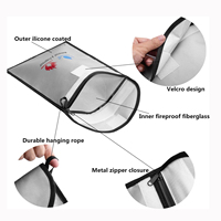 Pochette d'Argent et Porte-Documents Étanche Ignifuge avec Fermeture Éclair pour Rangement Sécurisé