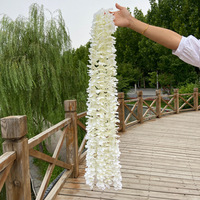 Fleurs artificielles en soie de glycine réalistes faites à la main de 1 m de haute qualité pour mariages, fête des Mères, restaurants et décoration de plafond - Vente en gros