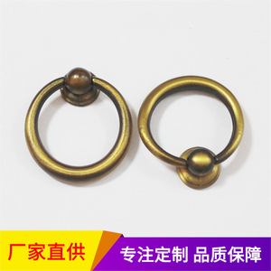 <b>Antique</b> Bronze Ring Pull Handle Zinc Alloy Traditional Drawer Furniture Hardware - Product Image 4