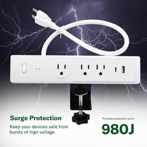 3 <strong>Sockets</strong> <strong>Desktop</strong> Furniture Conference Desk Clamp Power <strong>Socket</strong> Outlet With Fast Charging <strong>Usb</strong> Type c - Product Image 5
