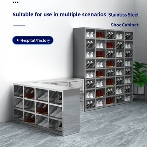 Mueble Zapatero <span class=keywords><strong>de</strong></span> Acero Inoxidable 304 <span class=keywords><strong>de</strong></span> Diseño Moderno y Simple, Personalizado por el Fabricante, para Cuartos Limpios, Laboratorios y Comercios - Product Image 2