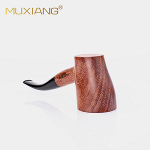 Muxiang Wooden Tobacco Pipe Bent Type 9mm Carbon Filter Handmade Rosewood Smoking Pipe For Personal Gift - Product Image 3
