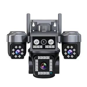 Cámara Domo Solar para Exteriores 8k 8MP, Tarjeta SIM 4G, 4 Lentes AOV, Luz Negra, Sensor CMOS a Todo Color, Visión Nocturna, IP66 - Product Image 1