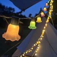 Nouvelle lampe de camping extérieure étanche en forme de trompette, lumière décorative pour auvent, guirlande lumineuse LED pour jardin, certifiée CE, 2700K, lumière douce