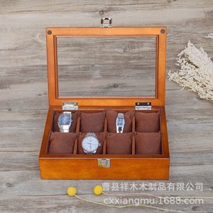 Wooden <b>Watch</b> Box Rectangle 28x19x8cm Multifunction Storage Display <b>Case</b> For <b>Watches</b> Jewelry Desktop Organizer Chinese Style - Product Image 3