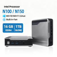 Intel N100 N150 DDR4 RAM Mini PC 2GbE LAN WiFi 6 Home Office Business Mini PC's 1DP 1HDMI 1Type-C Triple Display Mini Server PC