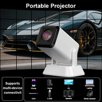 Projecteur LCD portable d'extérieur Q7 Mate, batterie rechargeable intégrée (3 heures d'autonomie en intérieur/extérieur), haut-parleur intégré