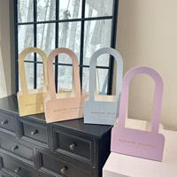 Boîte-cadeau de fleurs pour la fête des mères, emballage de bouquet, sac à main, matériaux pour arrangements floraux DIY, carton blanc pailleté