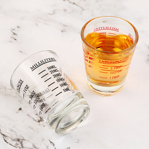 Verres à shot doseurs en <span class=keywords><strong>verre</strong></span> épais pour espresso et liquides, avec graduations de 26 mesures : 1 oz, 6 cuillères à café, 2 cuillères à soupe, 30 ml - Product Image 4