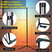 Lampe de sol en métal pour salon Lampe de sol décorative sur trépied Lampe de sol moderne nordique RVB Lampe de sol à led Enregistrer 25% tarif