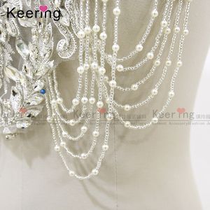 Robe de mariée faite à la main coudre sur bling <span class=keywords><strong>perle</strong></span> broderie corsage embelli patchs Appliques - Product Image 6