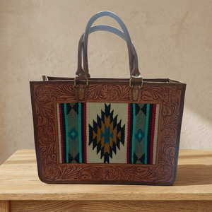 Bolso Tote de cuero tallado a mano elegante bolso de espuma bolsos de cuero Jacquard para multiusos de mujer - Product Image 3