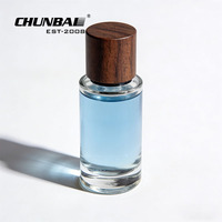 Flacon de parfum vide en verre rond de petite taille, rechargeable, avec bouchon à vis en bois, format voyage, 10 ml, 15 ml