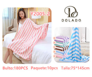 ผ้าขนหนูอาบน้ำลายทางผ้าฝ้ายทรงสี่เหลี่ยมผืนผ้า นุ่มฟู สำหรับใช้ในบ้าน ขนาดผู้ใหญ่ ผ้าขนหนูทอ - Product Image 3