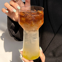 Verre à boisson froide en borosilicate transparent, design moderne, sans poignée, pour jus et boissons glacées, style bar américain, pour la maison, collection Creative Ins.