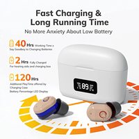 Aides auditives rechargeables pour seniors, amplificateur sonore intra-auriculaire, paire double oreille, rehausseur de voix, aide pour la surdité avec écouteurs