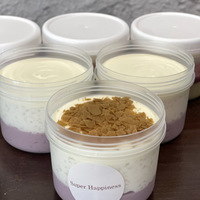 Contenants en plastique pour tiramisu, boîte à gâteau en plastique transparent, gobelet à dessert avec couvercle, empilables, logo personnalisé, réutilisables, lot en vrac