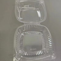 Clamshell d'emballage de récipient en plastique à charnière transparent jetable de 6x6 pouces
