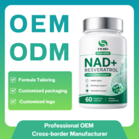 Capsules végétariennes de haute qualité NAD+ Resvératrol, soutien antioxydant pour l'énergie cellulaire NAD+, supplément OEM ODM à marque privée