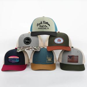 Custom Design High Quality Richardson Style 6 Panel Leather Patch Logo Mesh Snap Back Richardson 112 Trucker <b>Hats</b> Brand Gorras - Product Image 2